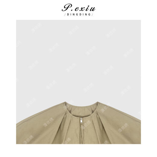 03-2潘依绣丁丁宠粉复古圆领拉链短袖上衣Q6782 商品图2