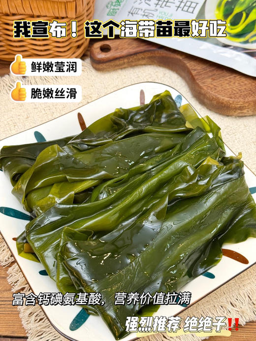 🔥特惠囤货必入🌊北纬37°黄金海域直供【厨姥太有机海带苗】脆嫩飙鲜🌿0脂狂炫不胖❗️家常美味😋 ✅北纬37°威海黄金海域，盐渍锁鲜，一口尝尽大海原生鲜 商品图3