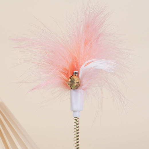 【清脆铃铛❗新鲜羽毛】卡通猫头羽毛不倒翁猫咪玩具 猫猫解压逗猫棒自嗨益智猫玩具。xa 商品图1