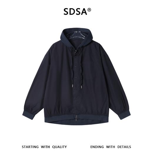 SDSA男装2026新款高贵轻奢美式复古拼接连帽夹克外套百搭宽松上衣 商品图0
