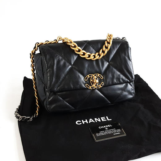 【95新】CHANEL香奈儿19Bag系列AS1160 B03930 94305小号黑金19bag链条包单肩包女士050326NJT14 商品图2