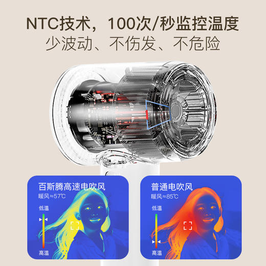 「吹得快！」百斯腾高速吹风机智能感温快速吹风机  瀚哲 商品图4