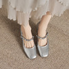 阿么手工女鞋一字带法式珍珠2026新款玛丽珍鞋子粗跟超软单鞋8CM 商品缩略图3