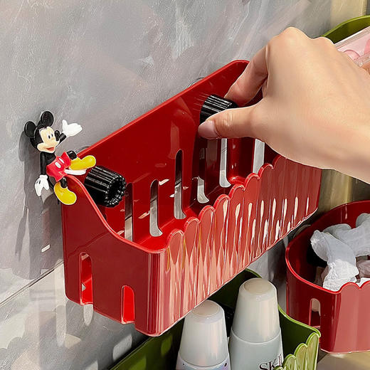 水池卫生间塑料收纳架浴室化妆品收纳篮置物架免打孔壁挂式储物 商品图3