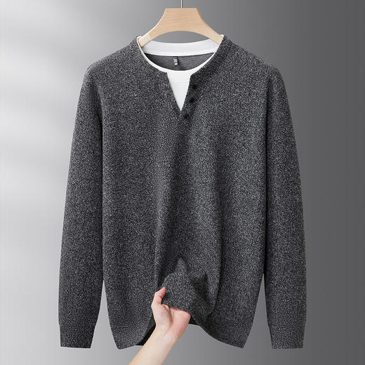 【DDS】大依优型大码男装春季圆领卫衣时尚休闲商务假两件长袖卫衣上衣 商品图2