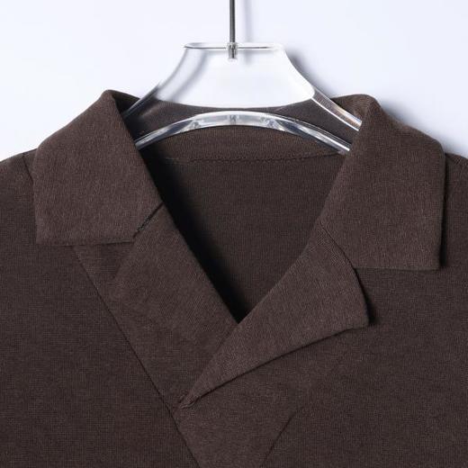 SDSA男装2026新款高贵轻奢松弛感纯色翻领长袖T恤百搭简约上衣 商品图1