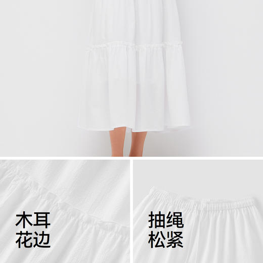 商场同款|森马半身裙女夏木耳边格子肌理长裙2026新款甜美蛋糕裙 商品图3