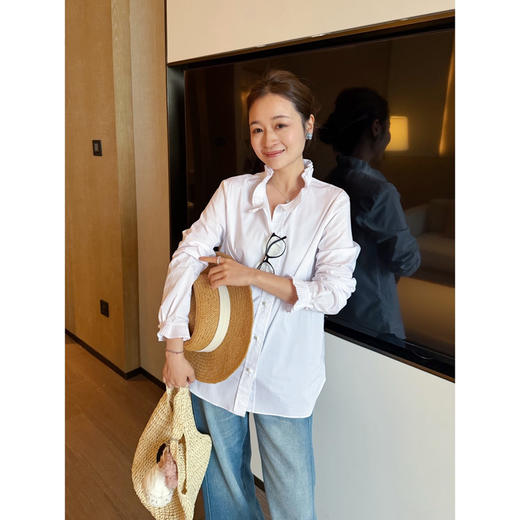 法式维多利亚风|品牌订单工艺100% 府绸长绒棉白衬衫 商品图3