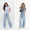 商场同款|森马牛仔裤女夏宽松拖地裤凉感2026新款时尚复古弯刀裤 商品缩略图4