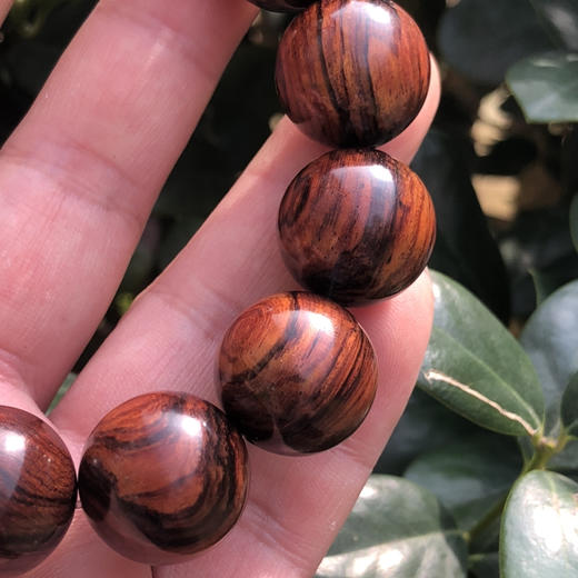 【青山特惠】1.8*13颗海南黄花梨紫油梨水波老料文玩手串h120 商品图3