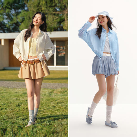 商场同款|森马长袖衬衫女夏oversize凉感防晒2026新款小个子衣服 商品图4