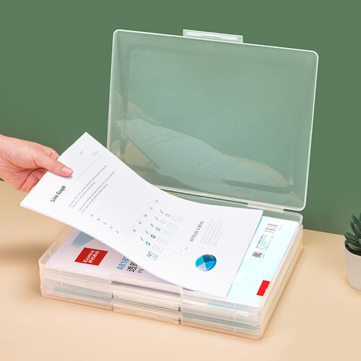 齐心A4透明资料盒透明文件盒办公资料文件收纳盒 硬便携外带20mm A8102 1个 商品图4