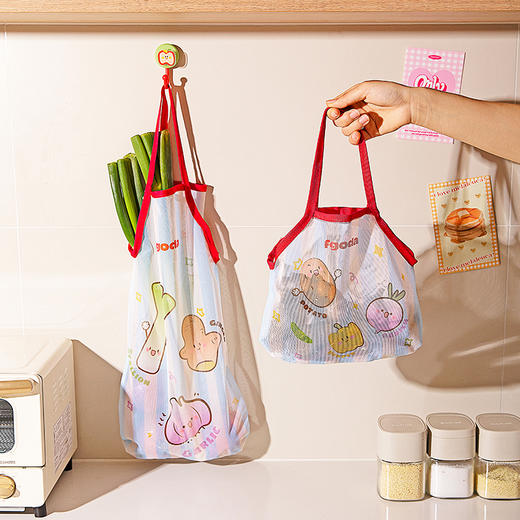 摩登主妇葱姜蒜收纳袋厨房果蔬挂袋大蒜洋葱生姜收纳壁挂透气网兜 商品图4