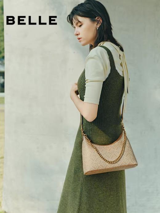 BF楼百丽包包女通勤海鸥老花单肩斜挎轻便旅行hobo腋下包X7424AX6 商品图0