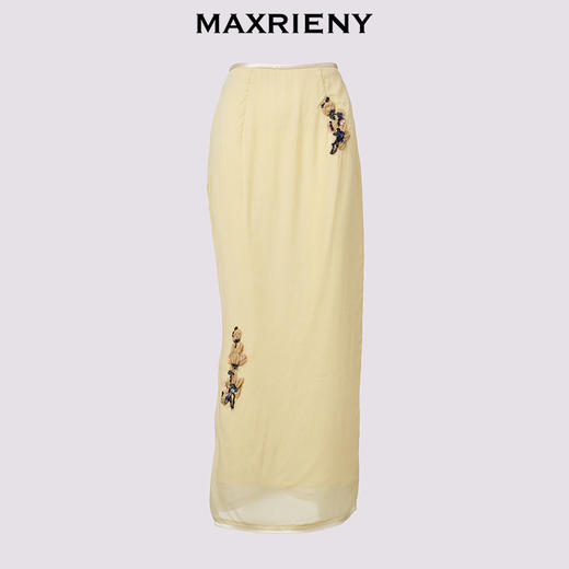 【商场同款】MAXRIENY精致日常感立体花半裙25秋修身直筒中长裙(货号:MC86SK257) 商品图4