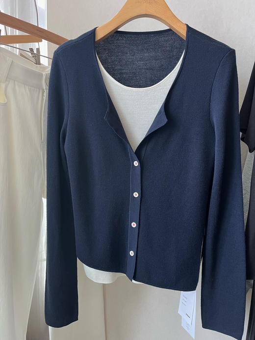 【纸片人】噢蜜ooomeooo假两件精纺毛衣开衫 商品图7