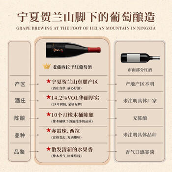 类人首【酒庄直供】宁夏红酒老藤黑标西拉橡木桶干红葡萄酒整箱750ml*6 商品图6