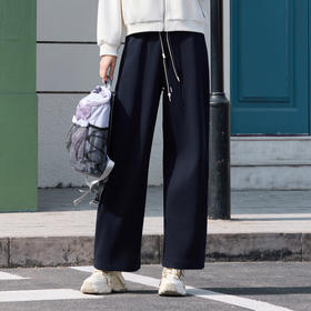 半身缘女裤 春季时尚宽松针织抽绳香蕉裤休闲裤261102P10320172