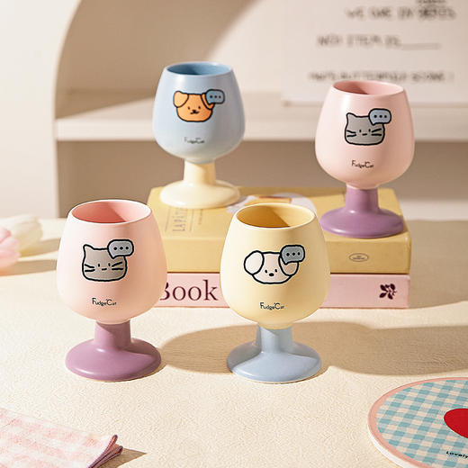 摩登主妇陶瓷马克杯高脚杯家用喝水杯可爱甜品酒杯漂亮杯子咖啡杯 商品图4