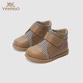 英氏儿童皮鞋春秋男宝百搭牛皮革魔术贴学步鞋YFXHJ4P203A