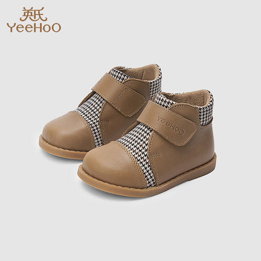 英氏儿童皮鞋春秋男宝百搭牛皮革魔术贴学步鞋YFXHJ4P203A 商品图0