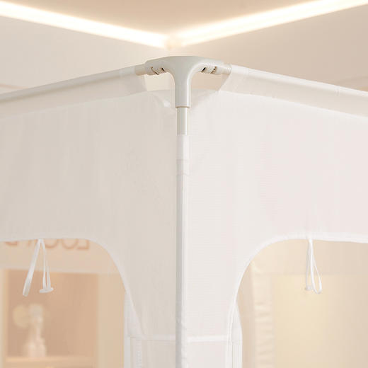 【品牌直发】加倍生活 A类外穿杆三开U型门一体防尘顶加密纱回底床笠款防摔蚊帐 4色可选 家用卧室防摔蚊帐 5色可选 婴儿防止掉落床免安装儿童围栏坐床式方顶蚊帐 商品图10