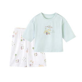 英氏男女儿童莫代尔加棉睡衣春夏套装YZJCJ1P014A