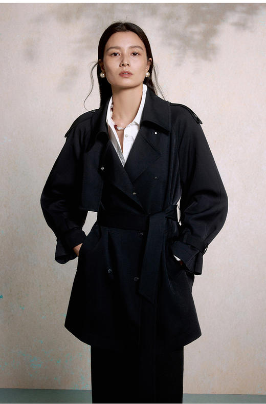 【高品质私服】【ZZ经典棕色英伦休闲风衣】面料柔韧垂感斜纹，触感如丝缎般柔滑G1529-CC【无标出货 介意慎拍】 商品图2