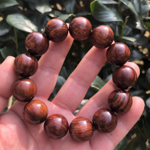 【青山特惠】1.8*13颗海南黄花梨紫油梨满纹老料文玩手串h118 商品图5