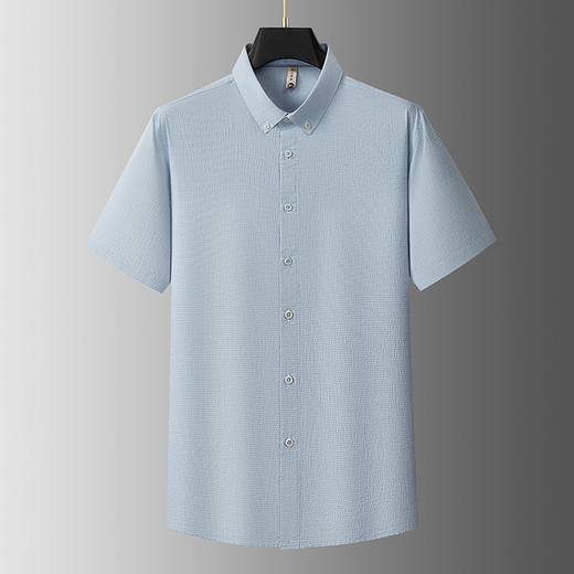 【DG】大依优型大码男装夏季格纹纯色短袖衬衫棉质商务休闲百搭衬衣上衣 商品图4