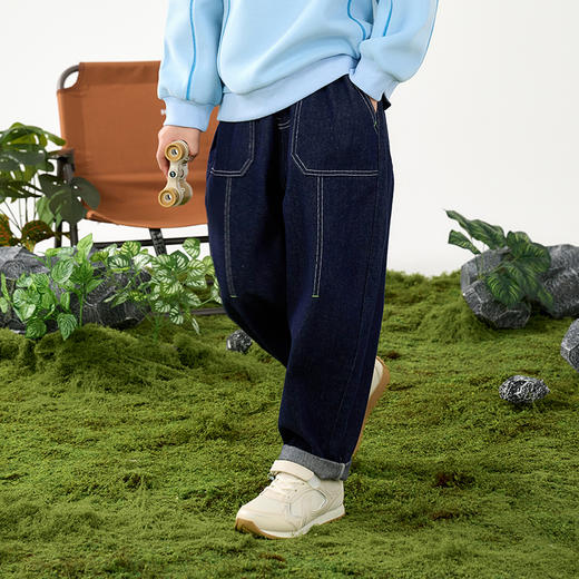 【户外软牛仔长裤】棉花堂 牛仔长裤 活性染色  A类 柔软有型 耐磨   FD61108-1 商品图4