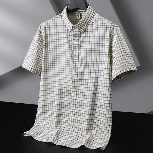 【DG】大依优型大码男装夏季纯棉短袖衬衫格子上衣休闲百搭加肥加大码 商品图2