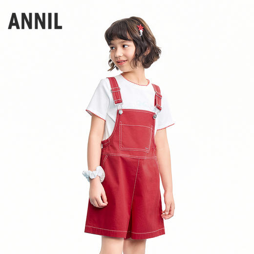 【实体店同款】女童梭织背带裤夏季新款安奈儿童装AG626222 商品图2