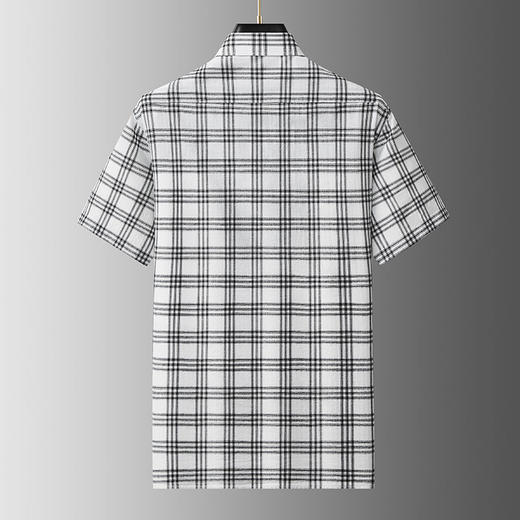 【DG】大依优型大码男装夏季棉麻格子短袖衬衫透气商务休闲短袖T恤300斤 商品图3