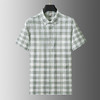 【DG】大依优型大码男装夏季棉麻格子短袖衬衫透气商务休闲短袖T恤300斤 商品缩略图1