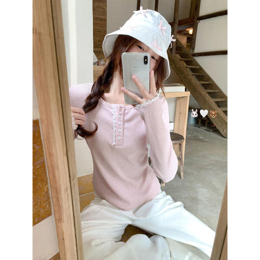 <曾小咸推荐>3.12现货秒杀 ！微信超特价！韩系拼接蕾丝花边长袖 日常139.99 立减80 秒杀59.99！！ 商品图4