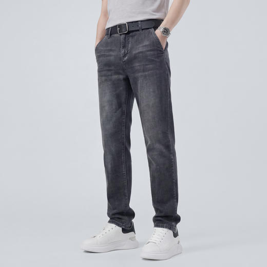 【含棉】圣得西水洗牛仔裤男款春季2026新款宽松休闲直筒牛仔长裤 商品图7