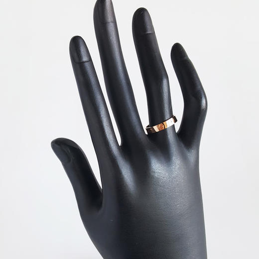 【95新】Cartier卡地亚LOVE系列B4085250玫瑰金窄版无钻LOVE戒指50号中性款020326NJS16 商品图6