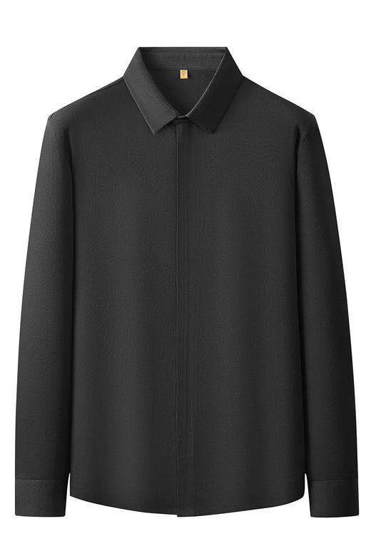 【DDP】大依优型大码男装春季门襟拉链款长袖衬衫无痕商务休闲棉质T恤 商品图5