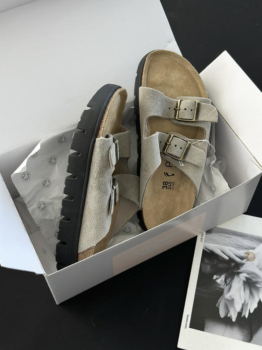 39-9 免带品 勃肯全新papillio系列 软木拼合EVA厚底 双带勃肯拖鞋 准码选 缓震舒适好穿 商品图14