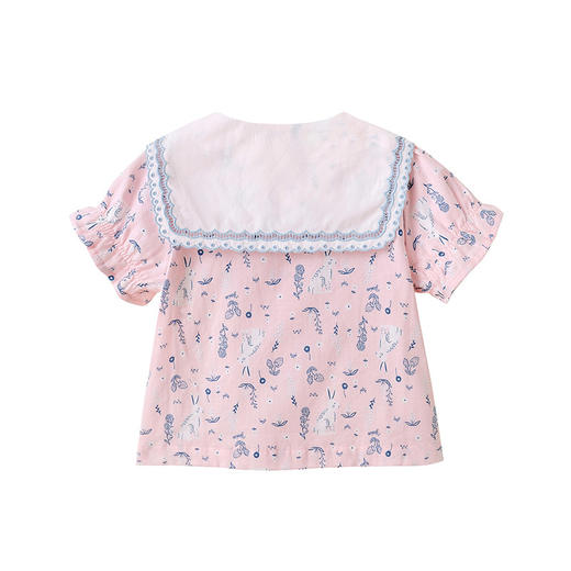 英氏大童套装女童夏款吸湿速干短袖短裤2件套薄款居家YZJCJ22017A 商品图2