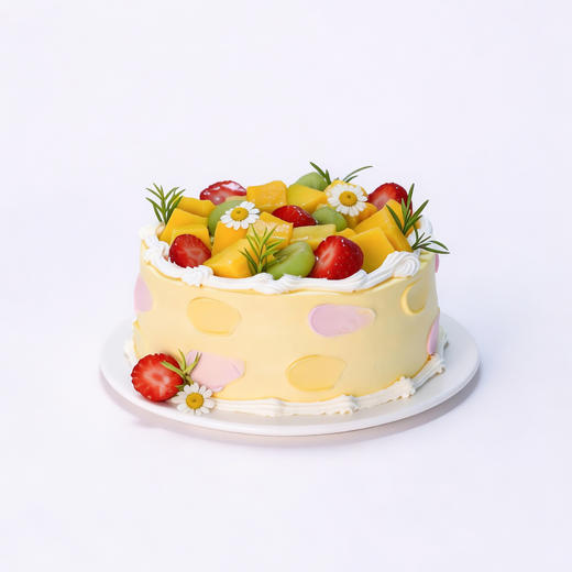 【游园金芒】三层夹心芒果爆汁椰子布丁斑斓糯米动物奶油生日蛋糕26款 商品图1