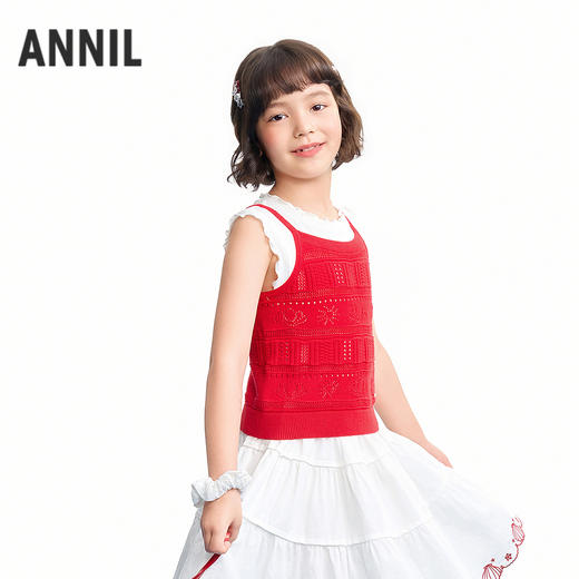 【实体店同款】女童针织背心夏季新款安奈儿童装AG622234 商品图0