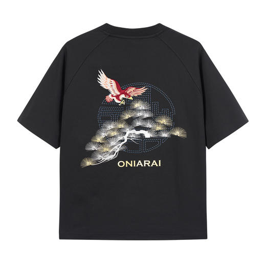 ONIARAI/鬼洗26春夏鬼洗金银常青松老鹰窗花廓形短袖T恤男B840301 商品图3