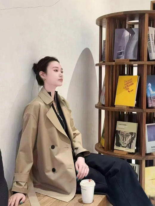 【高品质私服】【IC丝羊毛平纹布双排扣风衣】百搭经典的驼色 满载洒脱时髦N1211-CC【无标出货 介意慎拍】 商品图2