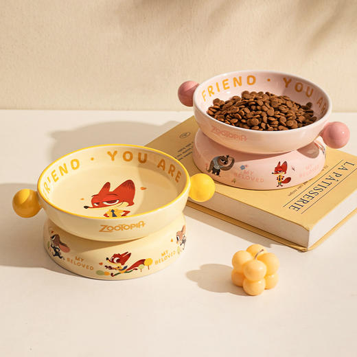 摩登主妇可爱猫碗狗碗高颜值宠物碗碟陶瓷大口径吃饭喝水专用食盆 商品图3