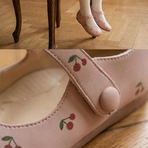 西班牙Little winkaa小温卡新款可爱樱桃舞蹈鞋女宝室内鞋粉色公主鞋LW51008 商品图1