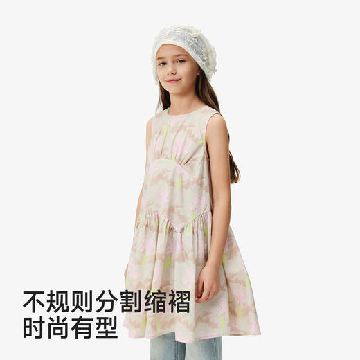 英氏儿童裙子女童夏季背心圆领休闲纯棉连衣裙女宝26新款公主裙 商品图3