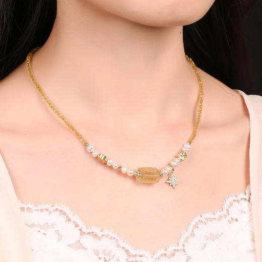 【祈愿吉品】灵机麦玲玲黄水晶八芒星项链吊坠 商品图1
