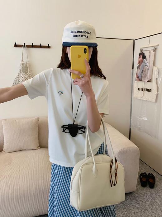 【双面棉白T 】2026新款好品质双面棉！简约刺绣百搭短袖T恤！ 商品图4